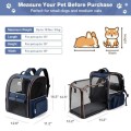 Lekesky Large Expandable Cat Carrier Backpack, Blue, L