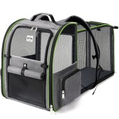 Lekesky Large Expandable Cat Carrier Backpack, Green, Size L