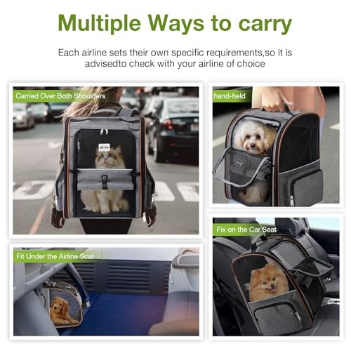 Lekesky Expandable Cat Carrier Backpack, Grey, XL-4