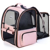 Lekesky Large Expandable Cat Carrier Backpack, Pink, L