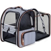 Lekesky Large Expandable Cat Carrier Backpack, Striped, XL