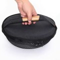 LifenaviStore Camping Wok Frying Pan with Folding Handle, Lid and Spatula