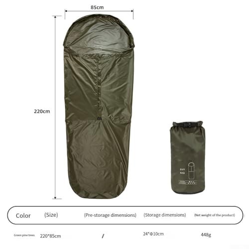 Vootnifig Lightweight Breathable Bivy Sack, Waterproof 70D Ripstop, Green-2