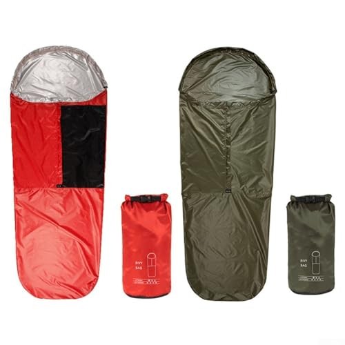 Vootnifig Lightweight Breathable Bivy Sack, Waterproof 70D Ripstop, Green-3