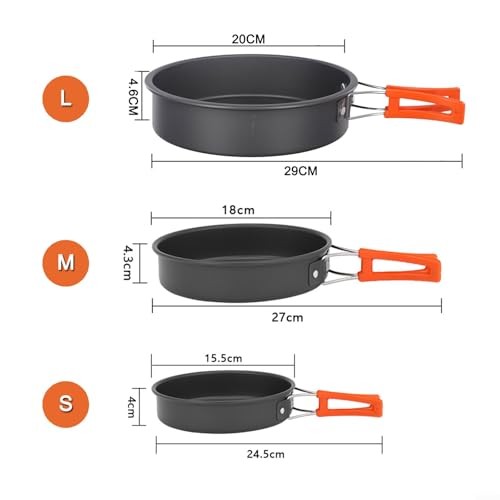 Drhomeam Lightweight Non-Stick Camping Frying Pan with Foldable Handle, Medium-5