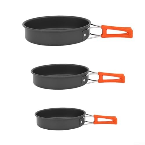 Homefurnishmall Lightweight Camping Frying Pan, Non-stick Cooking Pan with Foldable Handle, Medium-2