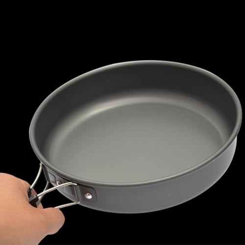 Homefurnishmall Lightweight Camping Frying Pan, Non-stick Cooking Pan with Foldable Handle, Medium-8