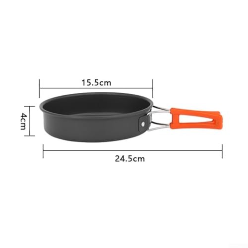 Homefurnishmall Small Lightweight Camping Frying Pan with Foldable Handle-1