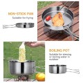 Lixada 4-Piece Stainless Steel Camping Cookware Set
