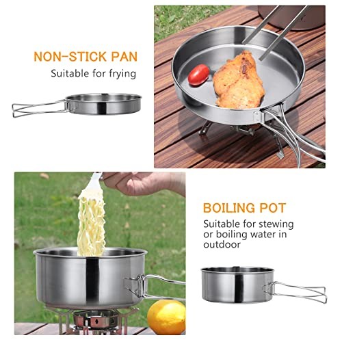 Lixada 4-Piece Stainless Steel Camping Cookware Set-1