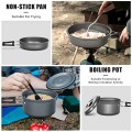 Lixada 10-Piece Camping Cookware Set with Non-Stick Pots, Frying Pan and Mesh Bag