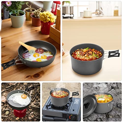 Lixada 10-Piece Camping Cookware Set with Non-Stick Pots, Frying Pan and Mesh Bag-5