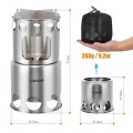 Lixada Stainless Steel Lightweight Wood and Alcohol Camping Stove with Mesh Pouch