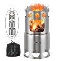 Lixada Stainless Steel Lightweight Wood and Alcohol Camping Stove with Mesh Pouch