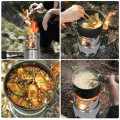 Lixada Stainless Steel Lightweight Wood and Alcohol Camping Stove with Mesh Pouch