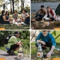Lixada portable folding wood-burning camping stove, stainless steel, 480 g