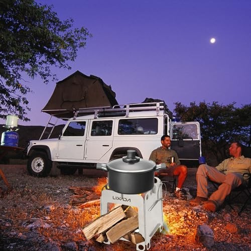 Lixada Portable Folding Camping Stove, Lightweight Stainless Steel Wood Stove, Type1-3
