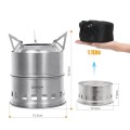 Lixada Round Portable Camping Stove, Stainless Steel Alcohol and Wood Stove