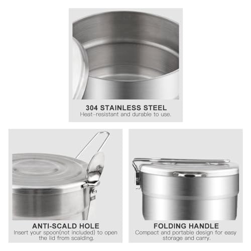 Lixada 1.5 L Stainless Steel Camping Pot with Storage Bag-2