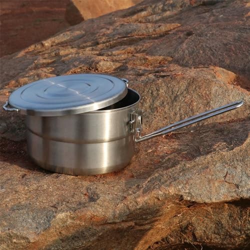 Lixada 1.5 L Stainless Steel Camping Pot with Storage Bag-6