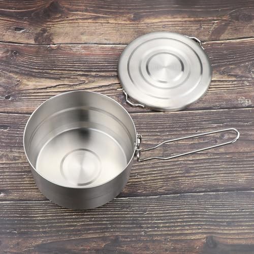 Lixada 1.5 L Stainless Steel Camping Pot with Storage Bag-7