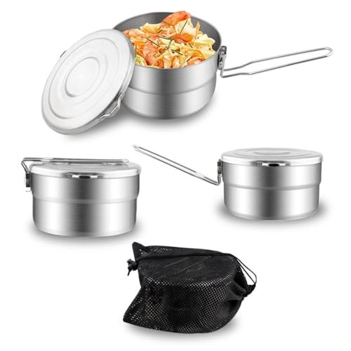 Lixada 1.5 L Stainless Steel Camping Pot with Storage Bag-8