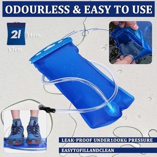 LOCAL LION Hydration Backpack with 2L Water Bladder, Rain Cover and Helmet Cover-5