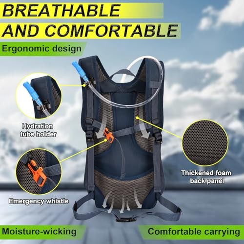 LOCAL LION Hydration Backpack with Raincover and Helmet Cover, Lightweight MTB Cycling Bag-3