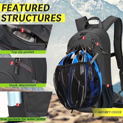 LOCAL LION Hydration Backpack with 2L Bladder, Rain Cover and Helmet Cover-1
