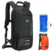 LOCAL LION Hydration Backpack with 2L Bladder, Rain Cover and Helmet Cover