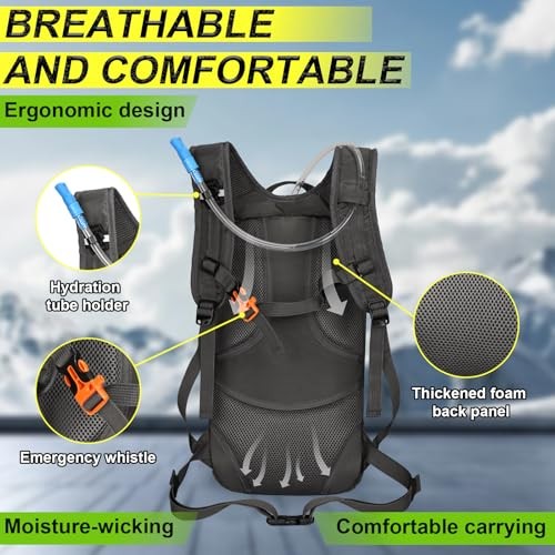 LOCAL LION Hydration Backpack with 2L Bladder, Rain Cover and Helmet Cover-3