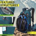 LOCAL LION Hydration Backpack with 2L Bladder, Rain Cover and Helmet Cover
