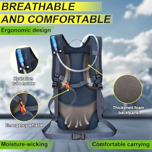 LOCAL LION Hydration Backpack with 2L Bladder, Rain Cover and Helmet Cover-3