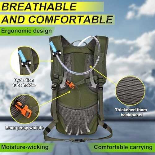 LOCAL LION Hydration Backpack with 2L Bladder, Rain Cover and Helmet Cover-3