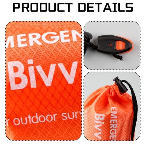 Lotsdonxia Emergency Survival Sleeping Bag Thermal Bivvy Bag, Orange-2