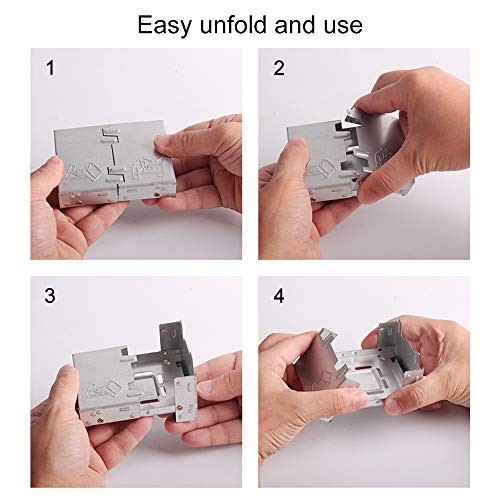 lvifloae Folding Solid Alcohol Stove Stand Burner for Camping and Outdoor Cooking-4