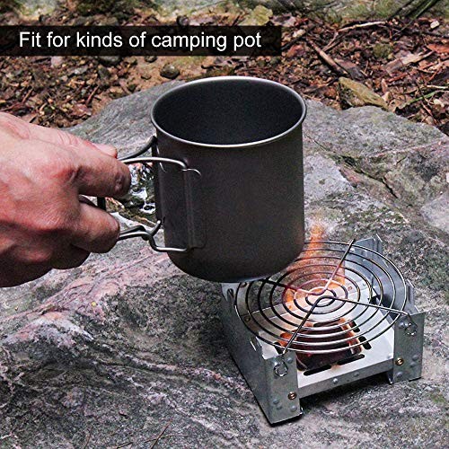 lvifloae Folding Solid Alcohol Stove Stand Burner for Camping and Outdoor Cooking-5