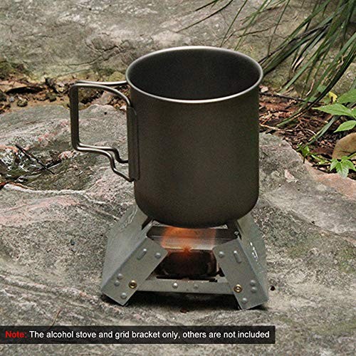 lvifloae Folding Solid Alcohol Stove Stand Burner for Camping and Outdoor Cooking-8