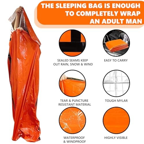 Makoto Nobu Emergency Sleeping Bag Bivvy Bag with Whistle and Compass-3