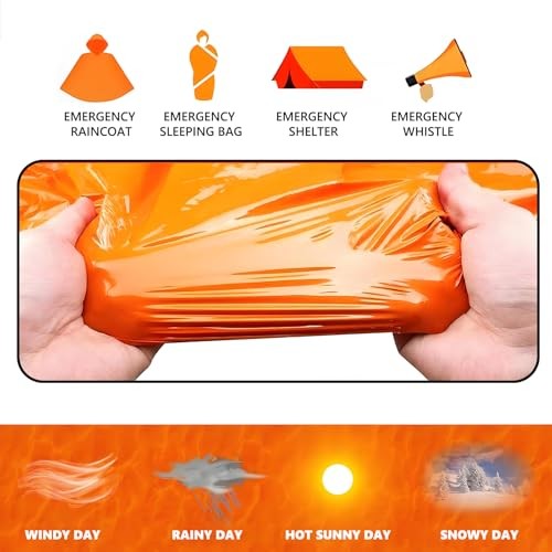 Makoto Nobu Emergency Sleeping Bag Bivvy Bag with Whistle and Compass-4