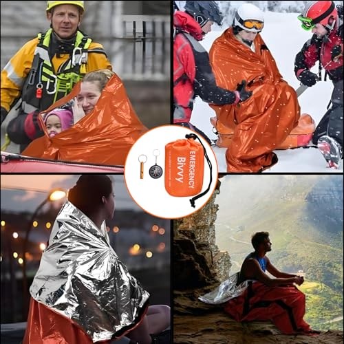 Makoto Nobu Emergency Sleeping Bag Bivvy Bag with Whistle and Compass-5