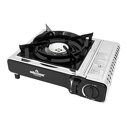 Milestone Camping 18949 Portable Gas Camping Stove with Carry Case, Grey-2