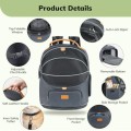 morpilot Interactive Dual-Use Pet Rucksack Cat Carrier Backpack, expandable, breathable, Midnight Ash, 36 cm L x 30 cm W x 39 cm H, up to 11.3 kg
