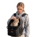 morpilot Interactive Dual-Use Pet Rucksack Cat Carrier Backpack, expandable, breathable, Midnight Ash, 36 cm L x 30 cm W x 39 cm H, up to 11.3 kg