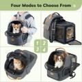 morpilot Interactive Dual-Use Pet Rucksack Cat Carrier Backpack, expandable, breathable, Midnight Ash, 36 cm L x 30 cm W x 39 cm H, up to 11.3 kg