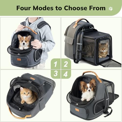 morpilot Interactive Dual-Use Pet Rucksack Cat Carrier Backpack, expandable, breathable, Midnight Ash, 36 cm L x 30 cm W x 39 cm H, up to 11.3 kg-2
