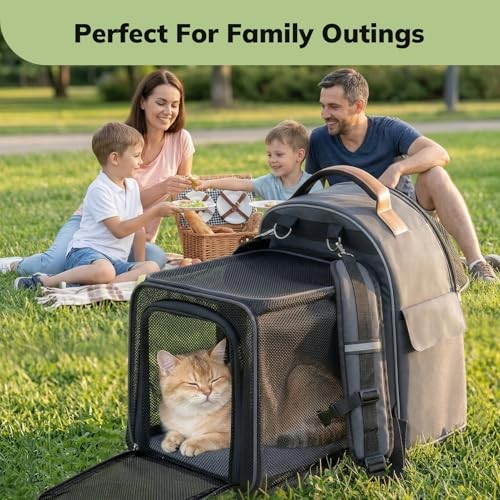 morpilot Interactive Dual-Use Pet Rucksack Cat Carrier Backpack, expandable, breathable, Midnight Ash, 36 cm L x 30 cm W x 39 cm H, up to 11.3 kg-9