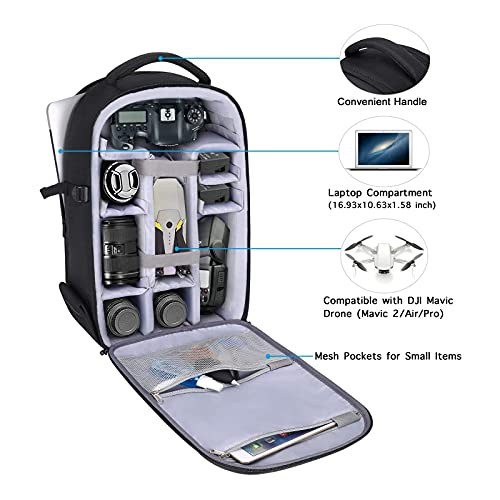 MOSISO Black Camera Backpack for DSLR, SLR and Mirrorless Cameras with Laptop Compartment and Tripod Holder-1