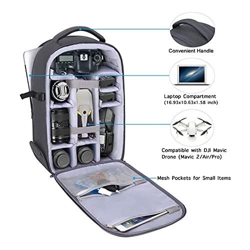 MOSISO Camera Backpack for DSLR, SLR and Mirrorless Cameras, 15-16 inch Laptop Compartment, Waterproof Hardshell Case, Gray-1