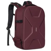 MOSISO Camera Backpack for DSLR, SLR and Mirrorless Cameras, 15 to 16 inch Laptop Compartment, Waterproof Hardshell, Wine Red